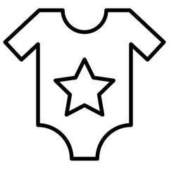 Sticker - Baby dress, romper line icon 