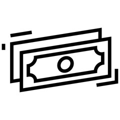 Canvas Print - Banknote icon in line design.