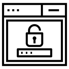 Sticker - Web security vector in line design 