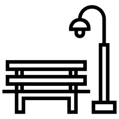 Poster - Outdoor garden bench icon design 