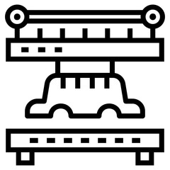 Sticker - Car workshop vector in line design 