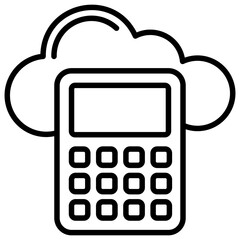 Canvas Print - Cloud calculator icon in line design 