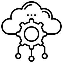 Canvas Print - Cloud management icon in line design 