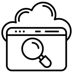 Sticker - Cloud web search in line design 