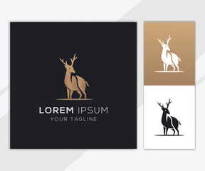 Sticker - Deer leaf logo template for company