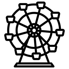 Poster - Line design of ferris wheel icon.