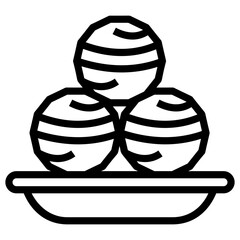 Sticker - Chocolate balls vector icon design 