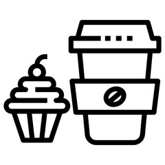 Canvas Print - Coffee and cupcake icon design 