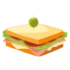 Poster - fast food sandwich with olive tasty and fresh icon