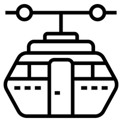 Poster - Electronic cable car icon design 