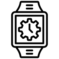 Wall Mural - Smart watch vector in line design.