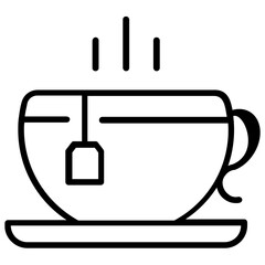 Poster - Icon of herbal tea infusion line design 