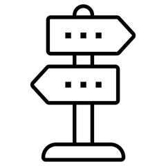 Sticker - Road sign, signpost in line vector 