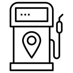 Canvas Print - Gas station location icon in line design  