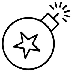 Sticker - Explosive, party bomb line icon 