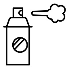 Sticker - Icon of paint spray in line design.