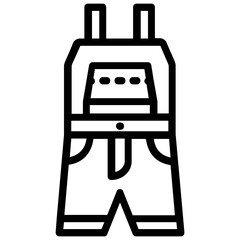 Sticker - Overall suit vector in line design 