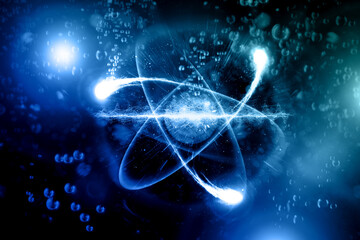 Wall Mural - atomic particle 3d illustration