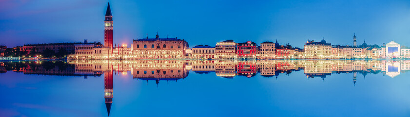 Sticker - Beautiful panorama of Venice with reflection. Italy 