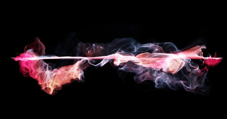 Poster - wisps, line of red colored smoke billow and swirl