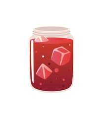 Poster - juice in glass with ice fresh beverage icon