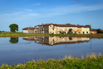 Wall Mural - Cascina tra le risaie Novaresi