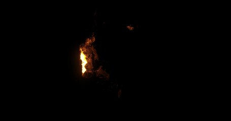Poster - ring on fire. fuel burning in a circle at random on back background. graphic resource for compositio