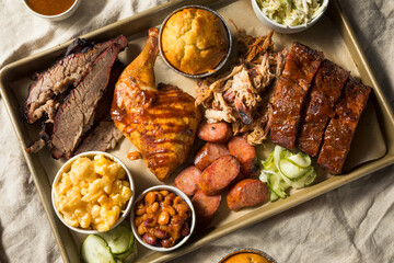 Canvas Print - Homemade Barbecue Platter with Ribs