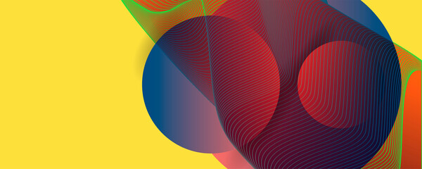 Abstract background on Illuminating color 2021 futuristic elements banner geometric juicy yellow gradient
