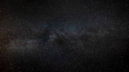 a meteorite explodes into stardust during a timelapse of a meteor shower with the milky way galaxy i