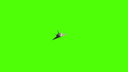 Wall Mural - a space passenger or cargo shuttle flying in space. 3d animation with green background for keynig