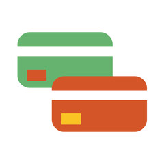 Sticker - credit card line and fill style icon