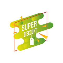 Sticker - special offer season, super discount tag price and abstract badge