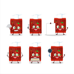 Sticker - Cartoon character of ketchup sachet with various chef emoticons