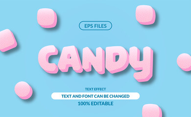 Aufkleber - sweet candy editable text effect. eps vector file. 3d sugar soft bold strong for kids, baby