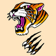 tiger vector illustration tattoo oldskull retro style