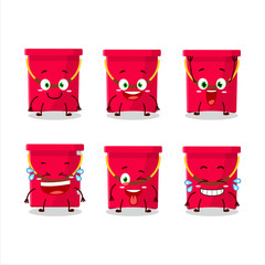 Sticker - Cartoon character of red bucket with smile expression