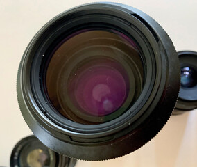 Close up  of a digital camera lens