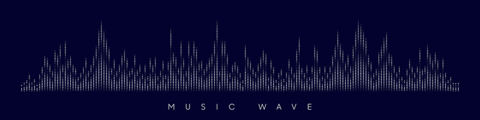 Modern Sound wave equalizer. Vector illustration on dark background - Vector Illustration