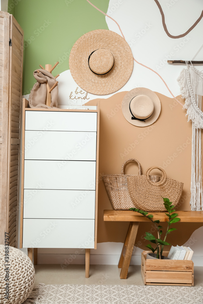 Stylish interior of modern hallway