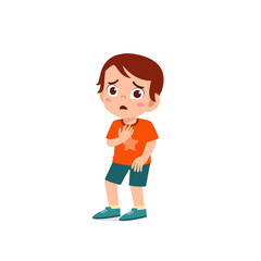 Wall Mural - cute little kid boy show worry and scared pose expression