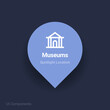 museums map spotlight location vector Icon.
