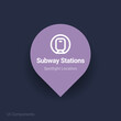 subway stations, metro map spotlight location vector Icon.