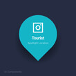tourist map spotlight location vector Icon.