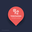 veterinarians map spotlight location vector Icon.