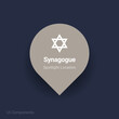 worship, synagogue map spotlight location vector Icon.