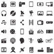 © andrej - Multimedia Icons. Black Scribble Design. Vector Illustration.