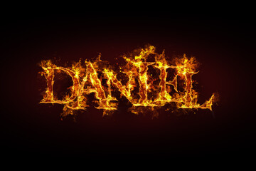 Wall Mural - Daniel name made of fire and flames