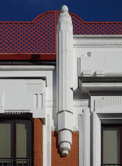 Decoration detail of an Art Deco building in Gran Via. Madrid. Spain. 