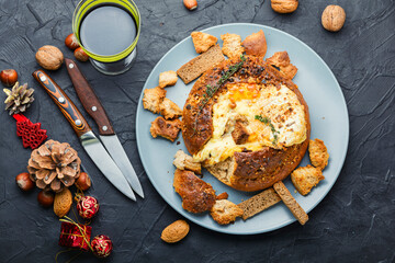 Baked camembert cheese